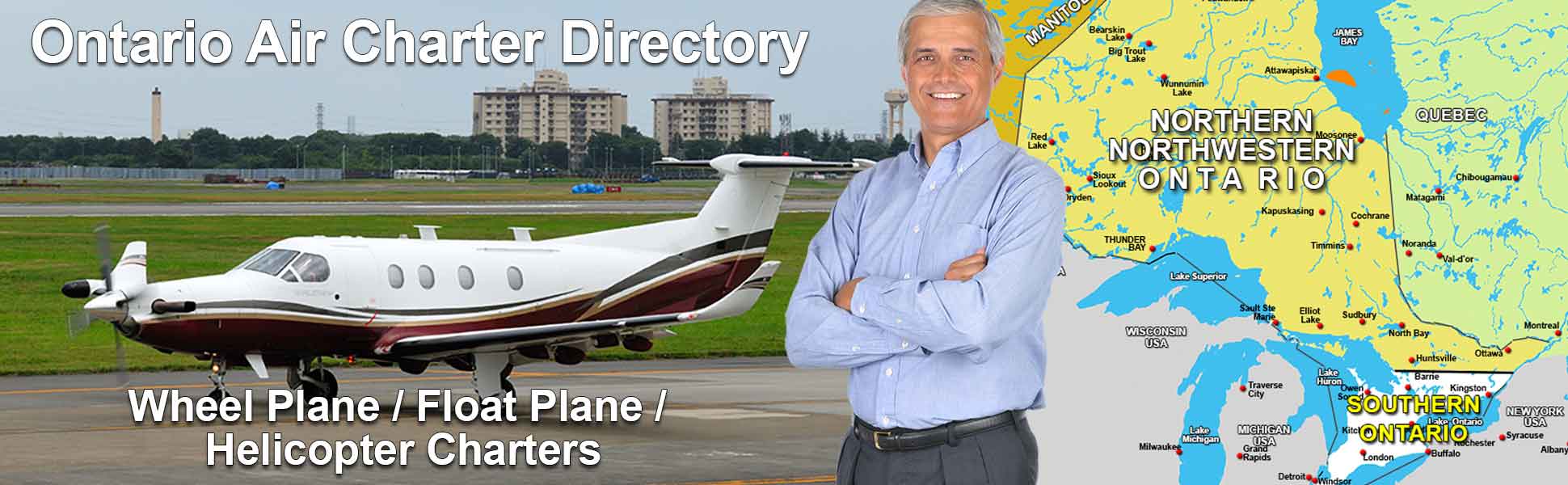 Charter flights to remote lakes and communities in Northern Ontario